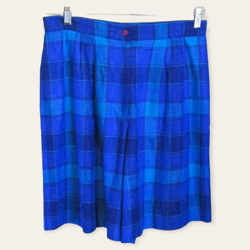 Vintage Blue Plaid Shorts
